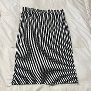 Iris Black and White Dotted Pencil Skirt